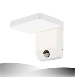 Aplique de pared 17W LED con Sensor Cuerpo Blanco Cuadrado 3000K IP65