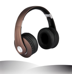 [VT-6322] Auriculares inálambricos Bluetooth diadema ajustable 500mAh marrones W/BAG