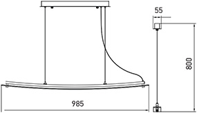 Soporte colgante Diseño Curva Cristal Cromo Blanco Natural